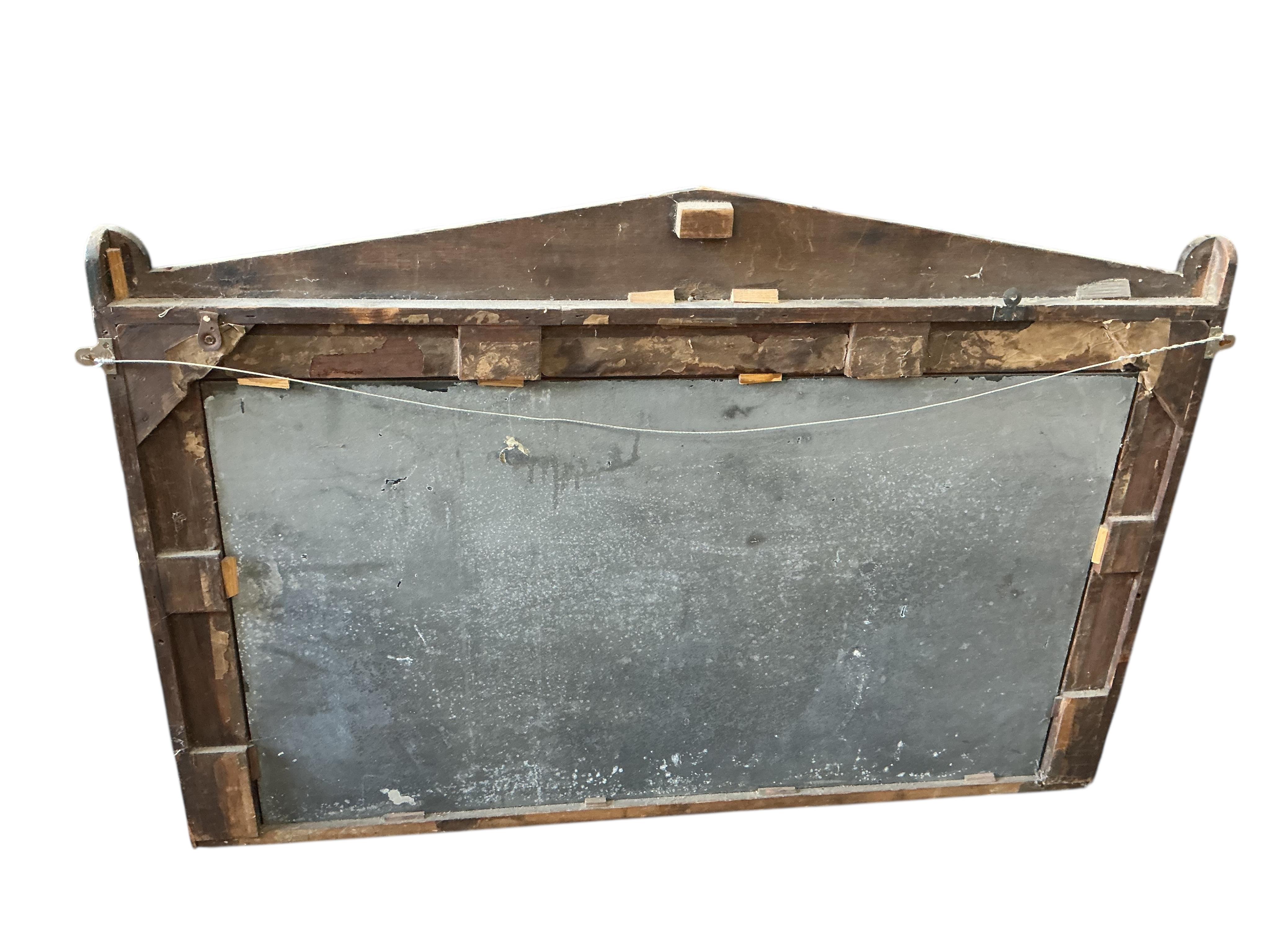 A 19th century parcelgilt overmantel mirror, width 124cm, height 85cm